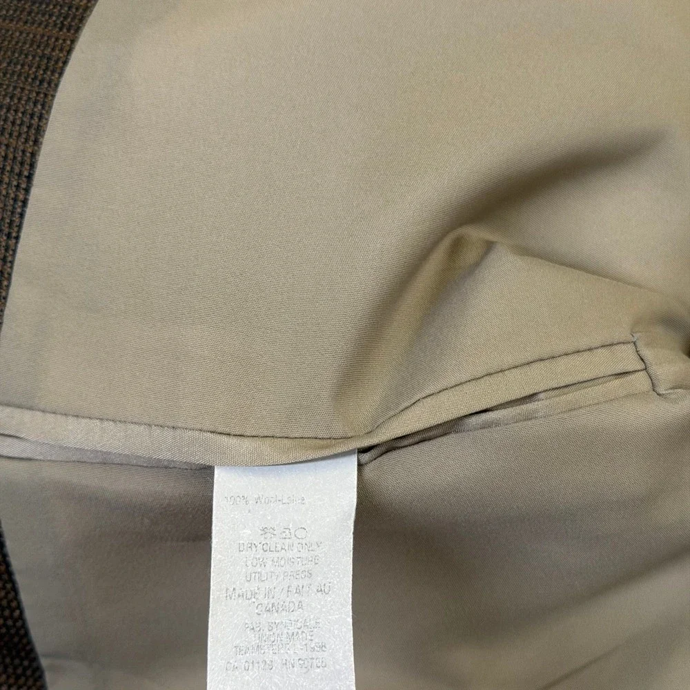 Lauren Ralph Lauren Sport Coat Mens 48 Regular Brown Wool Micro Check Blazer